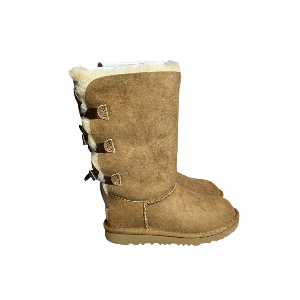 NEW UGG Bailey Bow II Tall Chestnut Suede Triple Bow Girls Boots